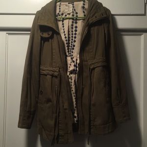 Army green Tulle long jacket/coat